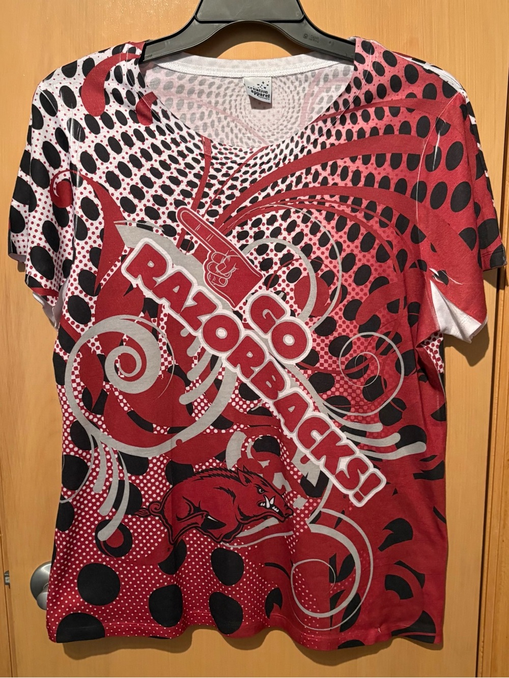 Go Razorbacks! Women's Red and Black Graphic Tee Plus Size XXL
